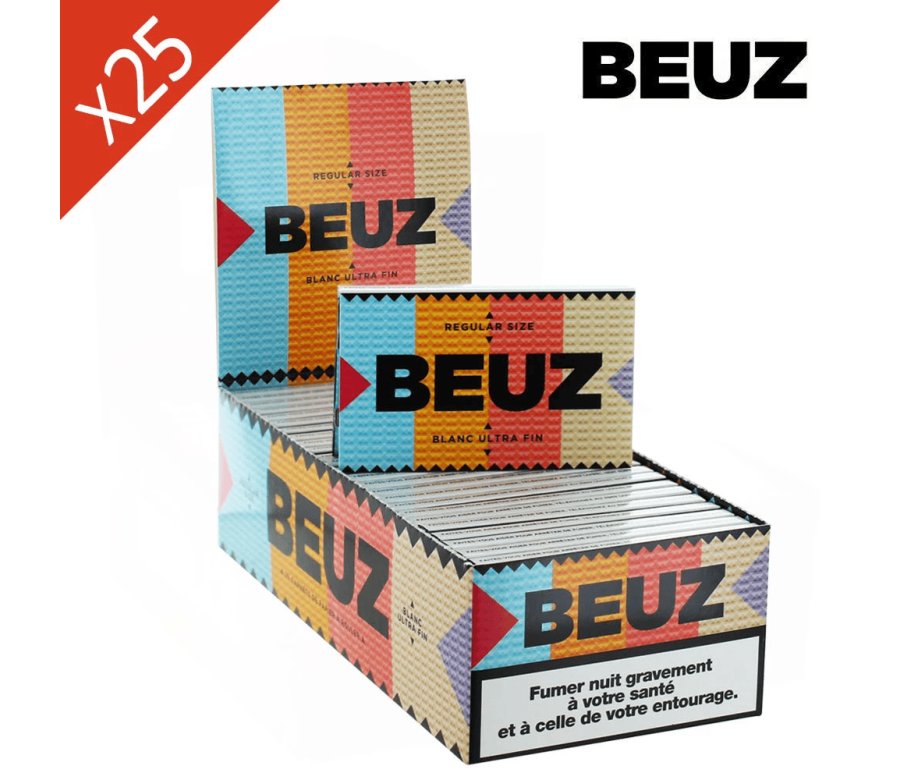 Boite de 25 Carnets Feuilles à rouler BEUZ Blanc Regular Boite de 25 Carnets Feuilles à rouler BEUZ Blanc Regular