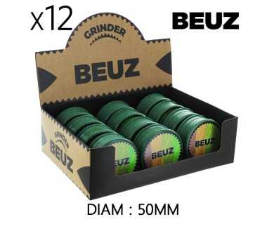 Boîte de 12 Grinders en chanvre 50 mm Beuz Green Organic
