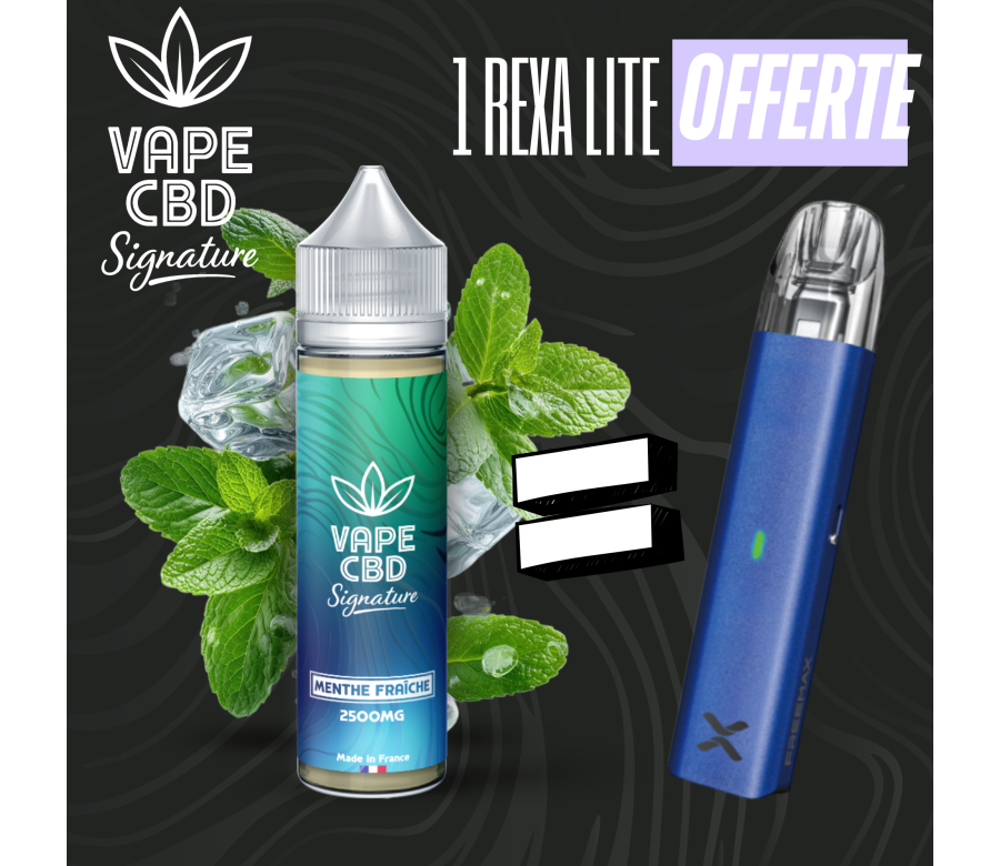 Pack eliquide CBD Menthe Fraîche Vape CBD Signature 50ml (1500mg) Pack eliquide CBD Menthe Fraîche Vape CBD Signature 50ml (1500mg)