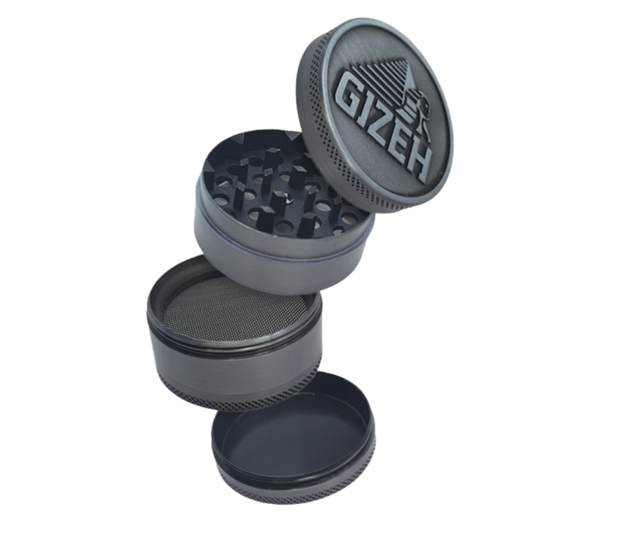 Grinder Gizeh Métal 4 Parties - Broyeur Épices et Herbes avec Raclette Grinder Gizeh Métal 4 Parties - Broyeur Épices et Herbes avec Raclette