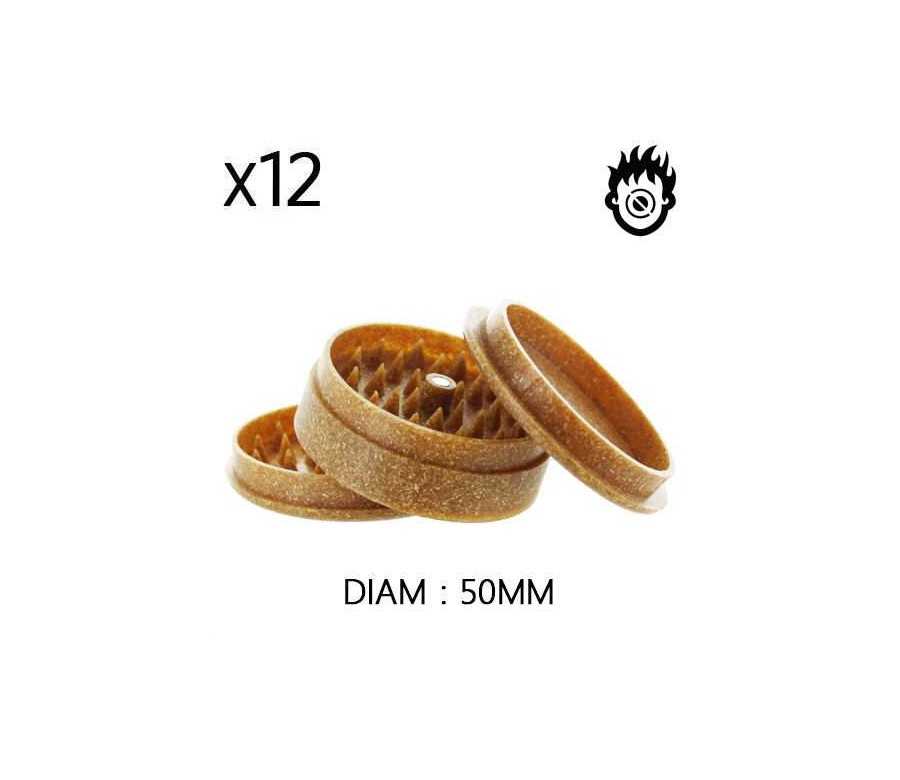 Boîte de 12 Grinders en chanvre 50 mm Kush Bong Organic Boîte de 12 Grinders en chanvre 50 mm Kush Bong Organic