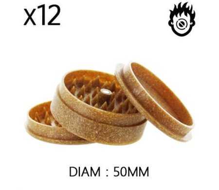 Boîte de 12 Grinders en chanvre 50 mm Kush Bong Organic Boîte de 12 Grinders en chanvre 50 mm Kush Bong Organic