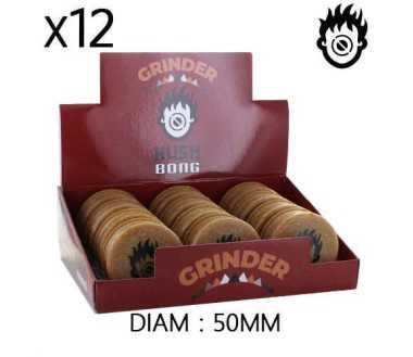 Boîte de 12 Grinders en chanvre 50 mm Kush Bong Organic