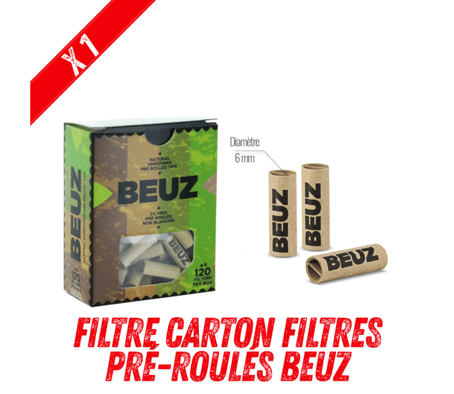 Filtre Carton Beuz - 120 Filtres Pré-Roulés 6mm