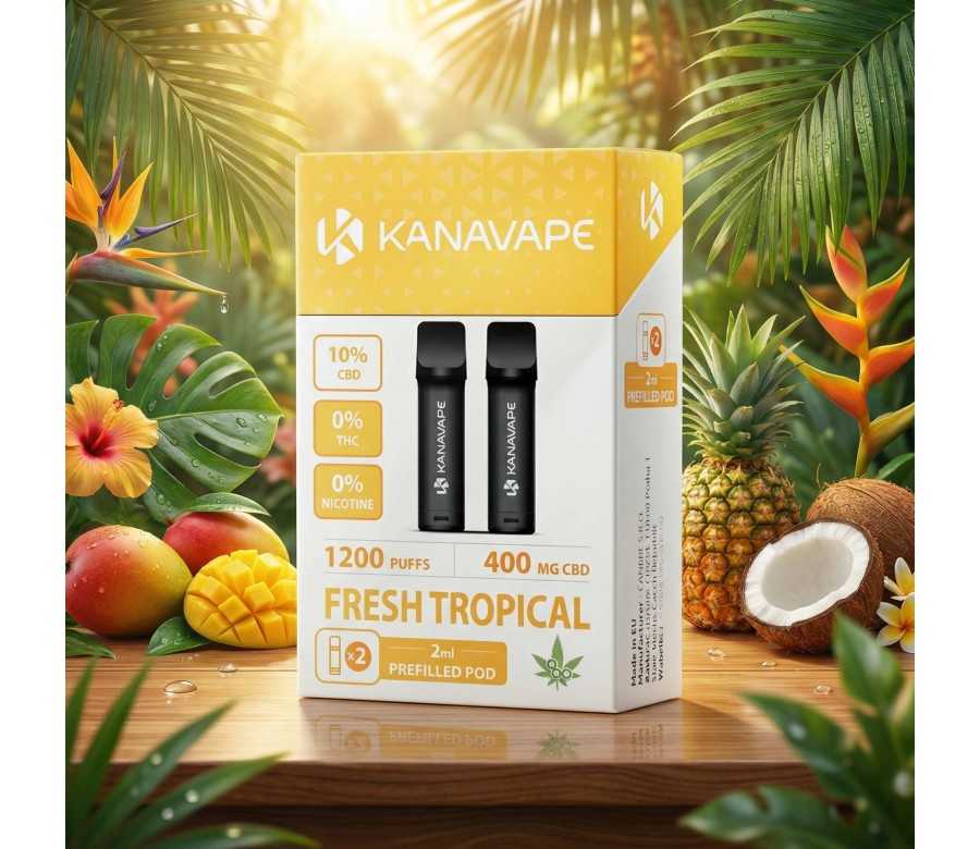 Pod CBD Kanavape Fresh Tropical 2x2ml - 400mg CBD