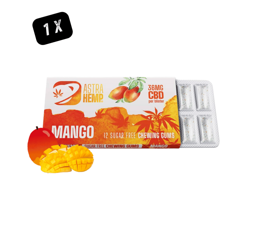 Chewing Gum CBD Astra Hemp Mango 36mg - Pack 12 pièces