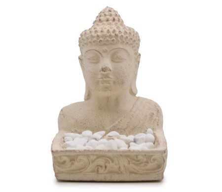 Brûleur d'Encens Buddha Feng Shui Crème | Porte-Encens Béton 15cm