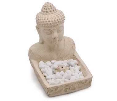 Brûleur d'Encens Buddha Feng Shui Crème | Porte-Encens Béton 15cm