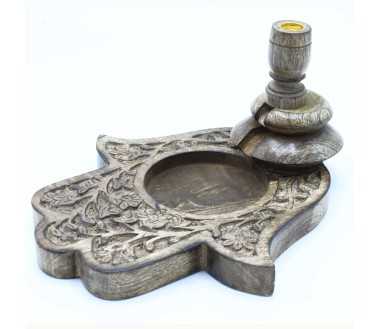 Brûleur d'Encens Buddha Feng Shui Crème | Porte-Encens Béton 15cm