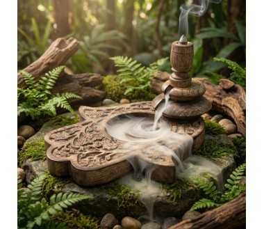 Brûleur à Reflux Bois Manguier Hamsa | Effet Cascade