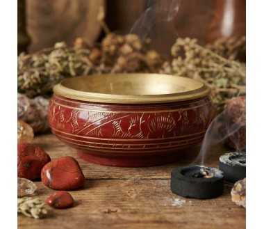 Pot d'Encens Charbon Chakra Racine en Laiton