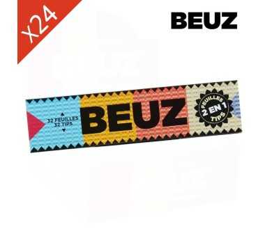 Boite de 24 carnets Beuz Blanc Slim King Size + Filtres