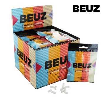 Boite de 34 sachets Filtre Papier Beuz Slim Blanc