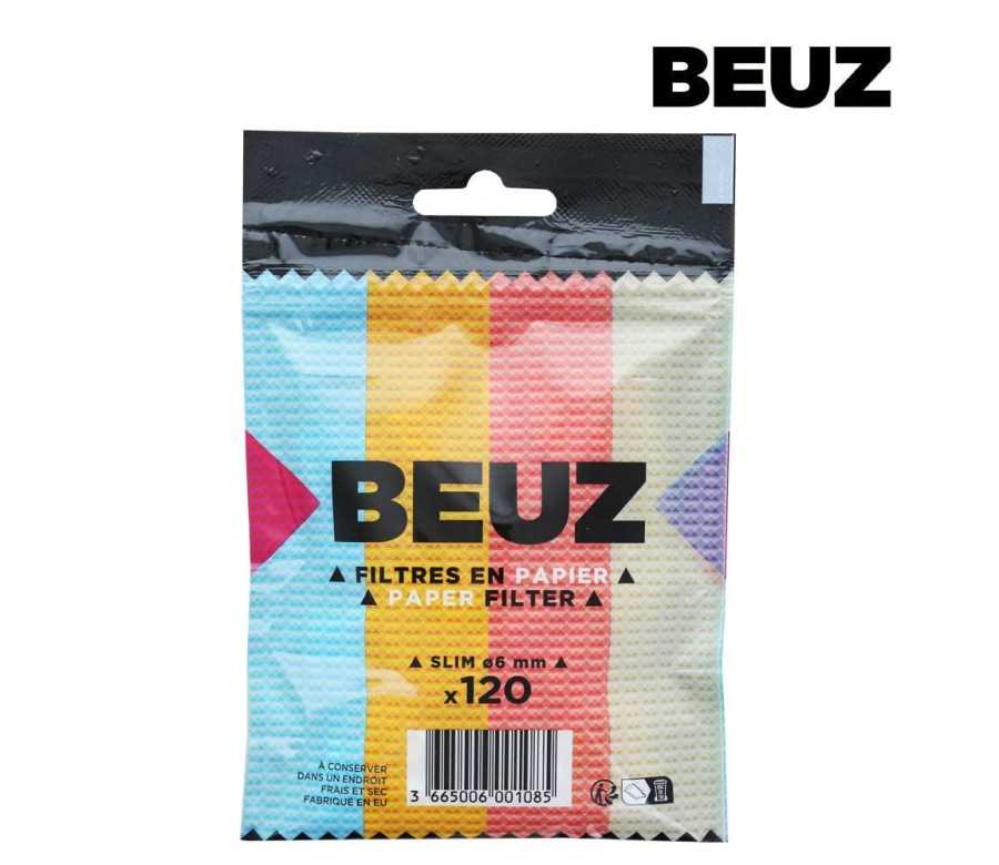 Sachet 120 Filtre Papier Beuz Slim Blanc