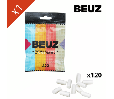 Sachet 120 Filtre Papier Beuz Slim Blanc