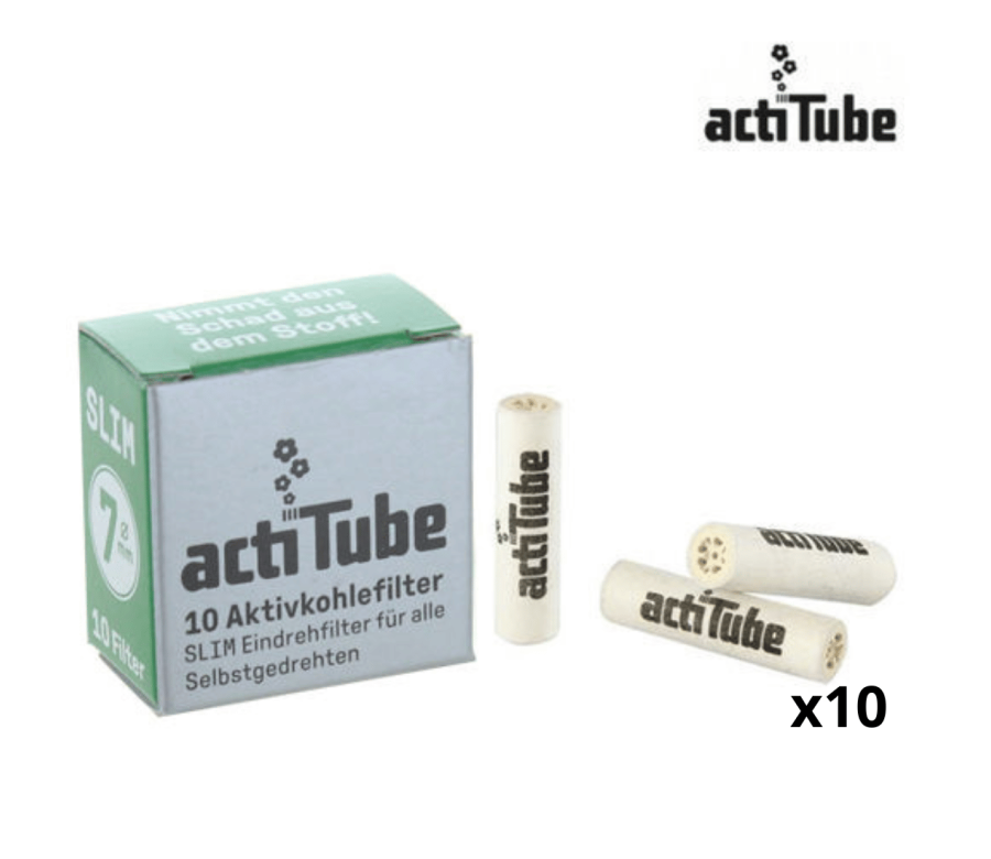 Boîte de 20 paquets Filtre à Charbon Slim 7mm - ActiTube Boîte de 20 paquets Filtre à Charbon Slim 7mm - ActiTube