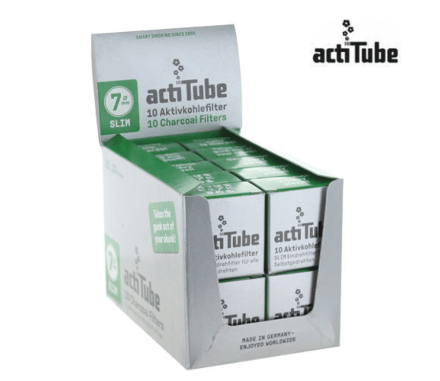 Boîte de 20 paquets Filtre à Charbon Slim 7mm - ActiTube Boîte de 20 paquets Filtre à Charbon Slim 7mm - ActiTube