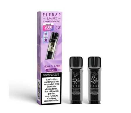 Pod pre-rempli Peche Glacee 2ml Elfa Pro - ElfBar (pack de 2) (10 mg/ml)