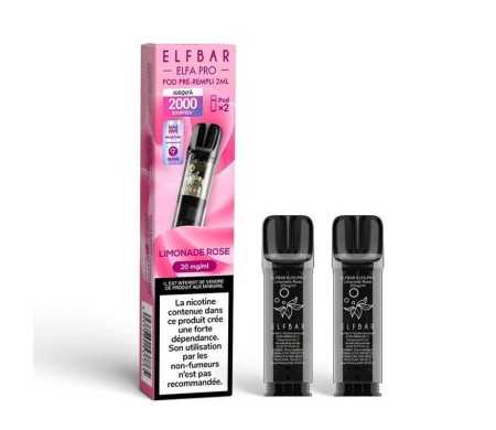 Pod pre-rempli Limonade Rose 2ml Elfa Pro - ElfBar (pack de 2) (10 mg/ml)