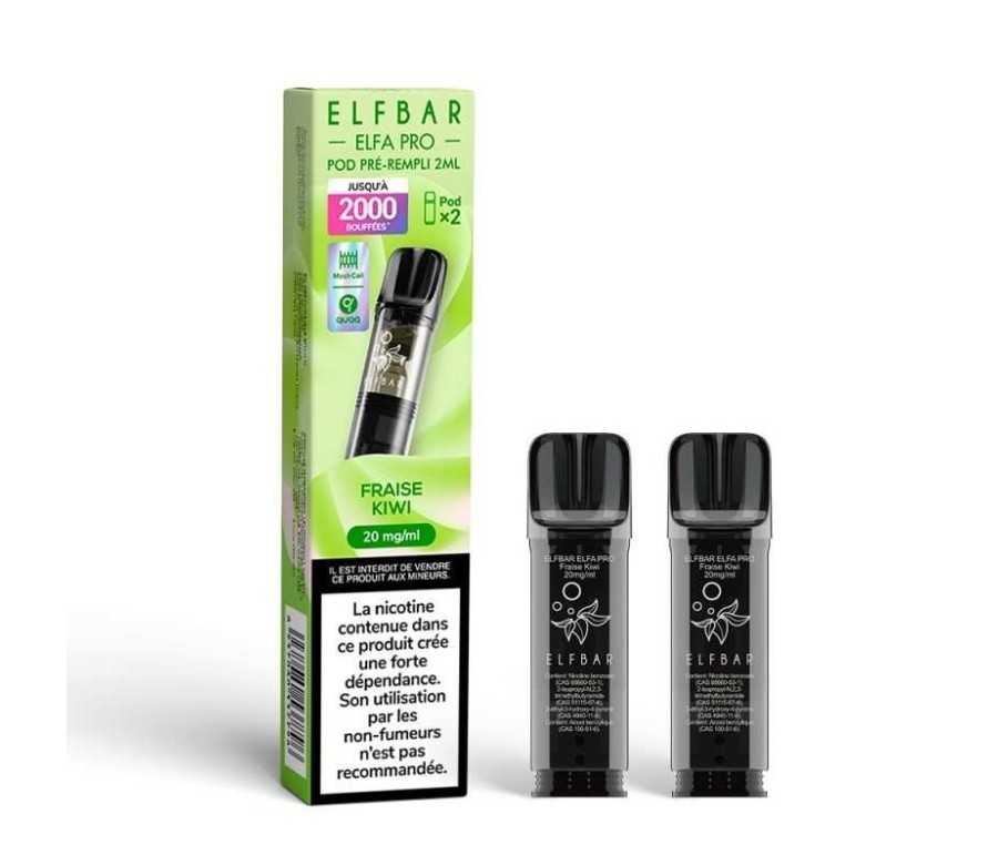 Pod pre-rempli Fraise Kiwi 2ml Elfa Pro - ElfBar (pack de 2) (20 mg/ml)