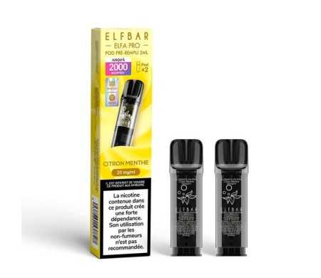 Pod pre-rempli Citron Menthe 2ml Elfa Pro - ElfBar (pack de 2) (10 mg/ml)