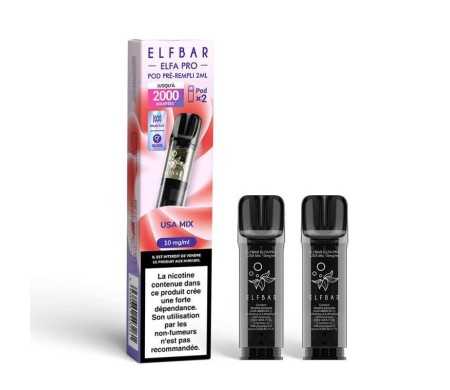 Pod pre-rempli USA Mix 2ml Elfa Pro - ElfBar (pack de 2) (20 mg/ml)