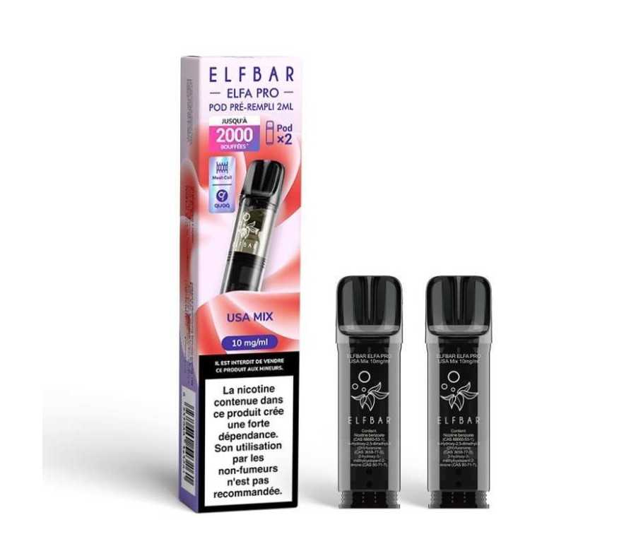 Pod pre-rempli USA Mix 2ml Elfa Pro - ElfBar (pack de 2) (10 mg/ml)