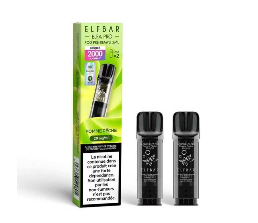 Pod pre-rempli Pomme Peche 2ml Elfa Pro - ElfBar (pack de 2) (20 mg/ml) Pod pre-rempli Pomme Peche 2ml Elfa Pro - ElfBar (pack de 2) (20 mg/ml)