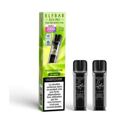 Pod pre-rempli Pomme Peche 2ml Elfa Pro - ElfBar (pack de 2) (10 mg/ml)