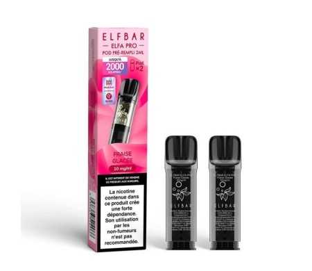 Pod pre-rempli Fraise Glacee 2ml Elfa Pro - ElfBar (pack de 2) (10 mg/ml)