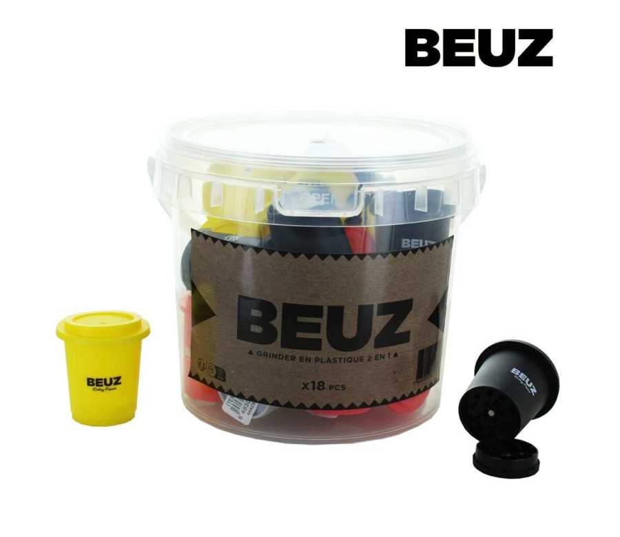 Lot de 18 Boites en plastique Beuz avec mini Grinder