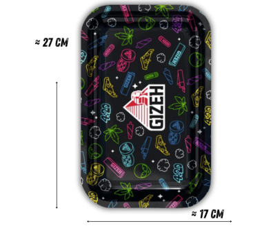 Plateau de Roulage GIZEH Comic Blanc Taille M - 275x175mm (Noir)