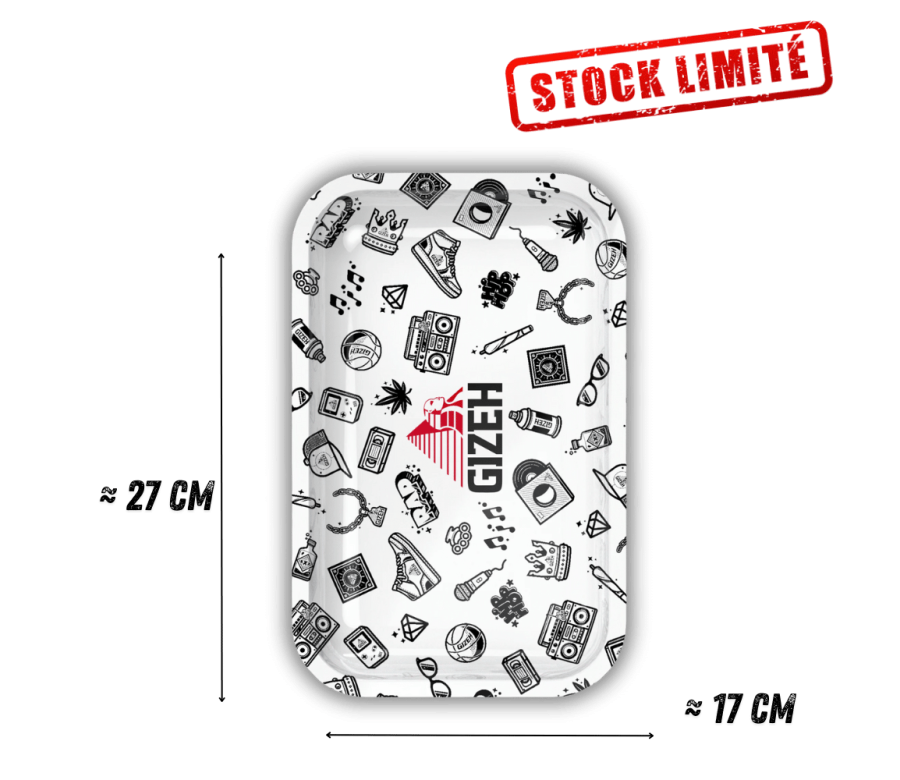 Plateau de Roulage GIZEH Comic Blanc Taille M - 275x175mm (Blanc)