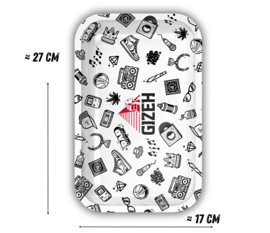 Plateau de Roulage GIZEH Comic Blanc Taille M - 275x175mm (Blanc)